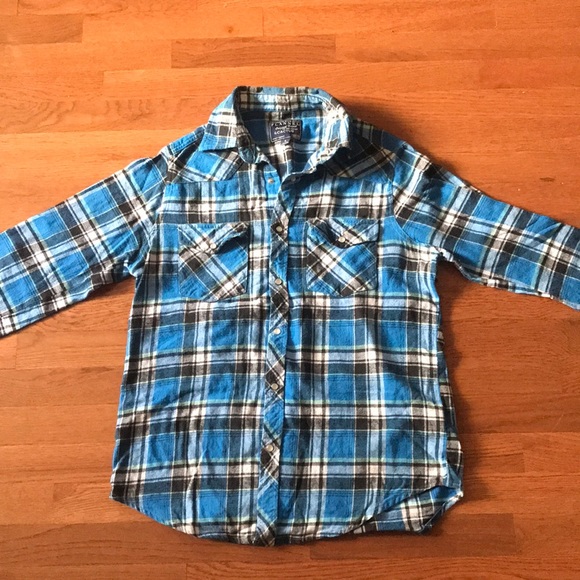 Men’s Flannel Western Style Pearl Snap 100% Cotton Size Small - Picture 1 of 6